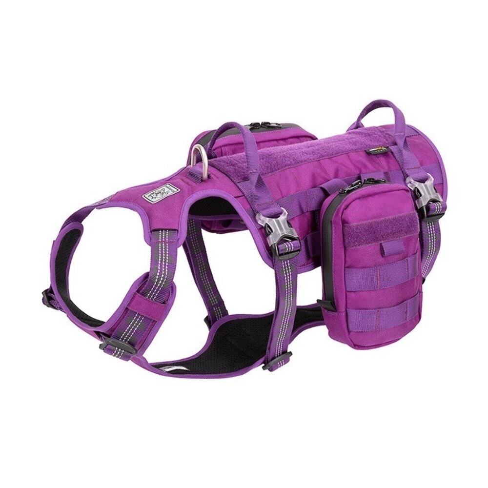 Tactical Harness Vest with Waterproof Backpack Medium (Purple) chest 22-27 inch